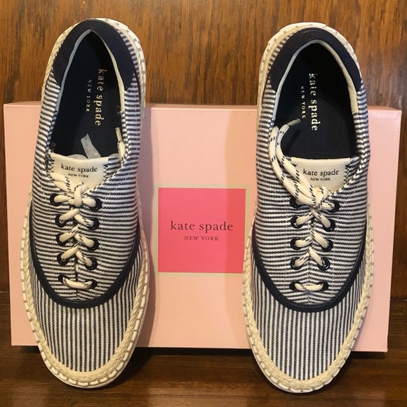 NIB-Kate Spade-Boat Party-Espadrille Sneakers-Canvas-Striped-Womens Size 9B-$118 - Picture 2 of 14